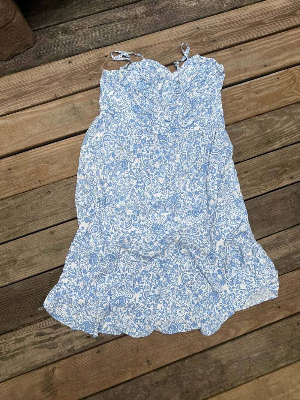 The General Good Blue Floral Rayon Dress, XXL